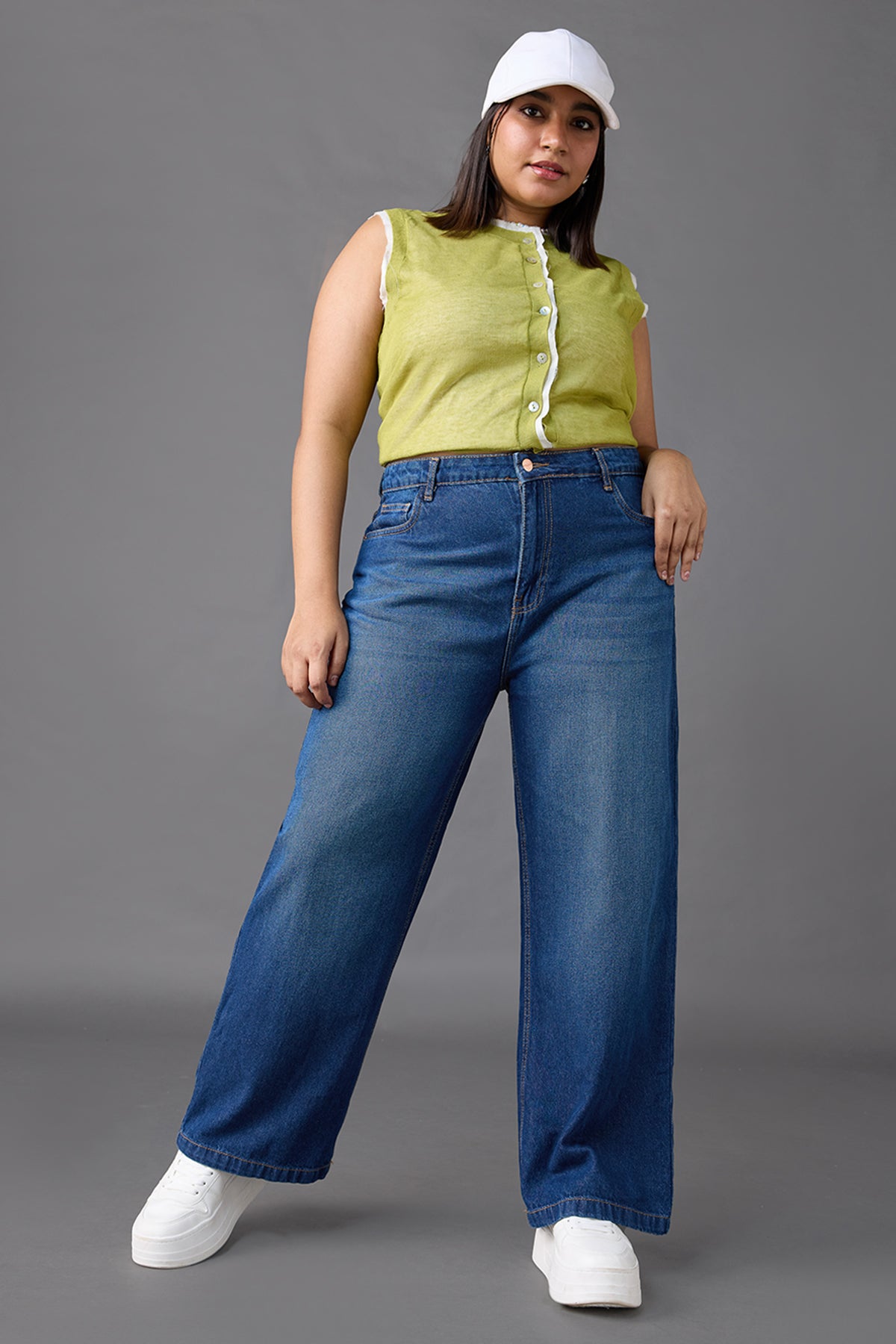 Curve Oceanic Blue Wide Jeans