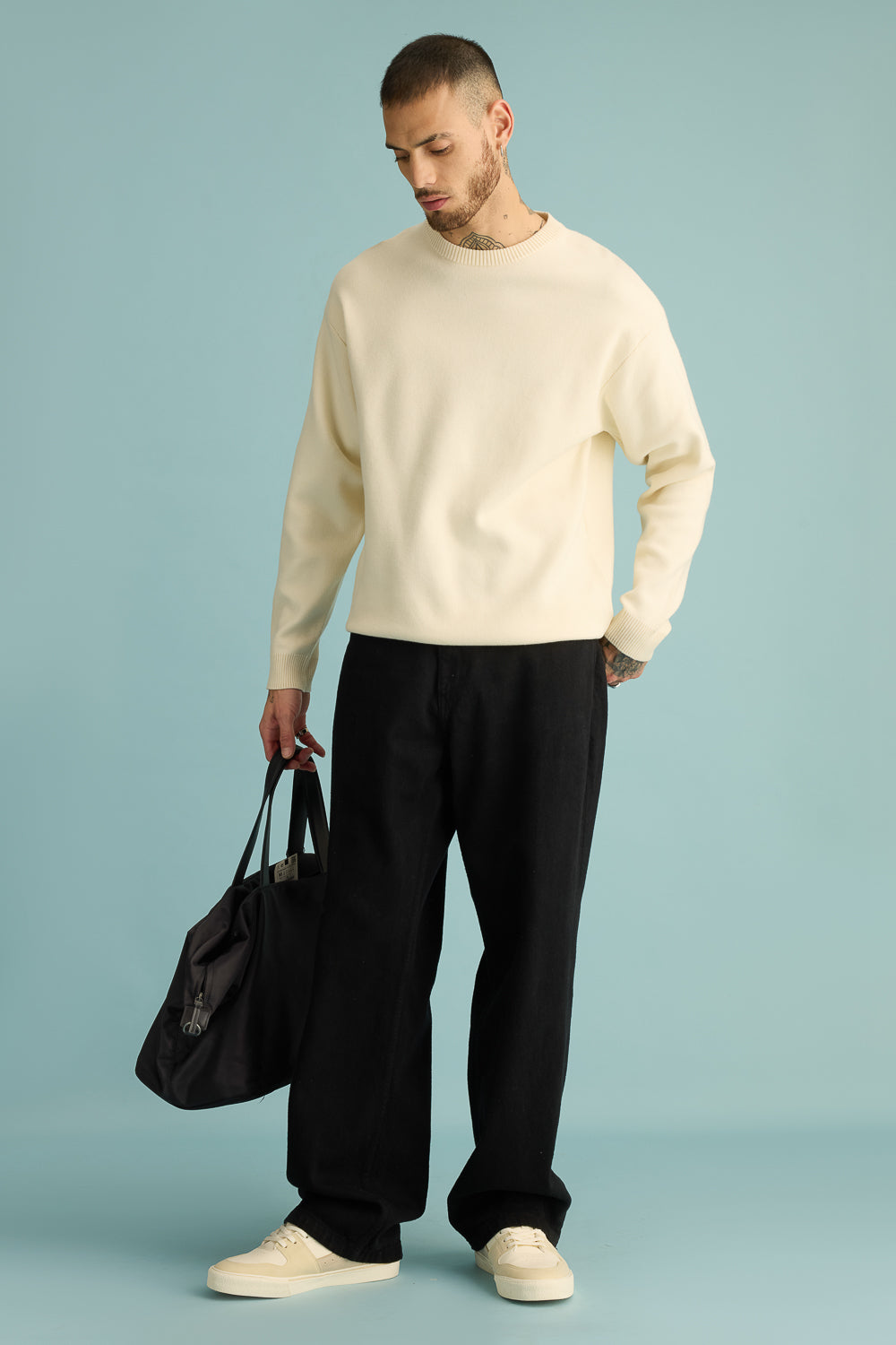 Spruce Black Men's Baggy Straight Jeans