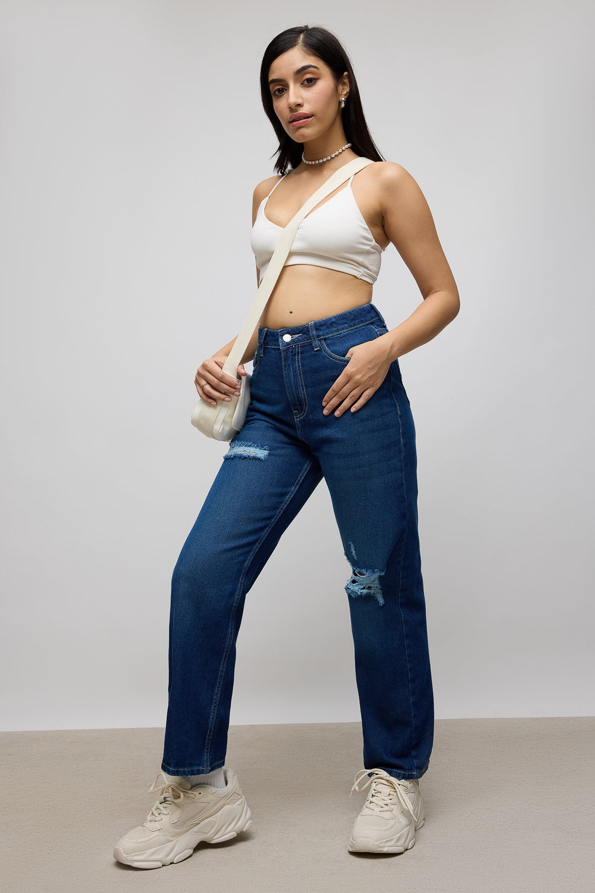 Classic Distress Women's Straight Jeans