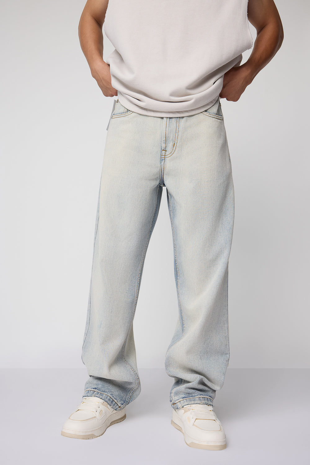 Urban Wash Blue Men's Baggy Straight Jeans