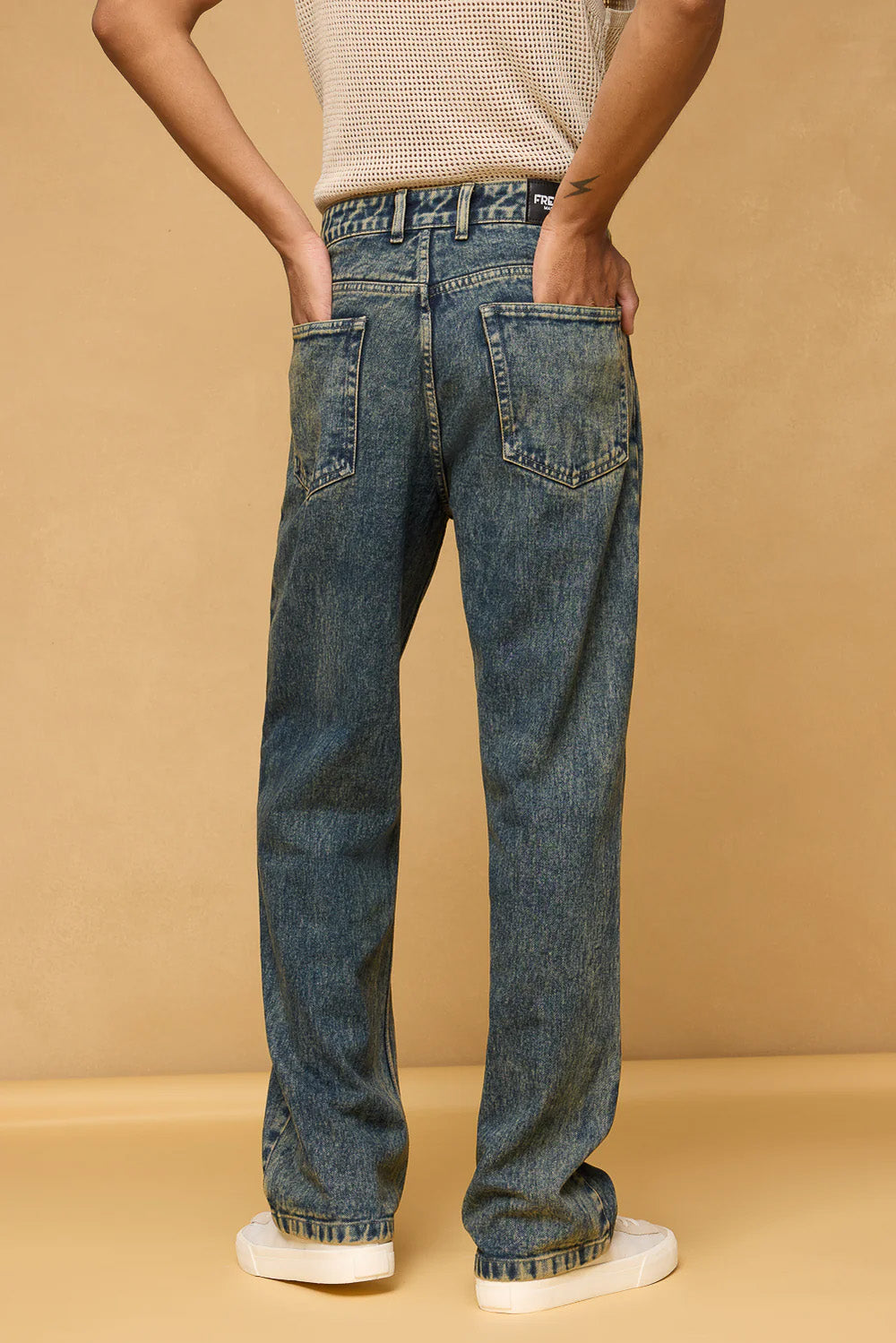 Acid Blue Men's Baggy Straight Jeans