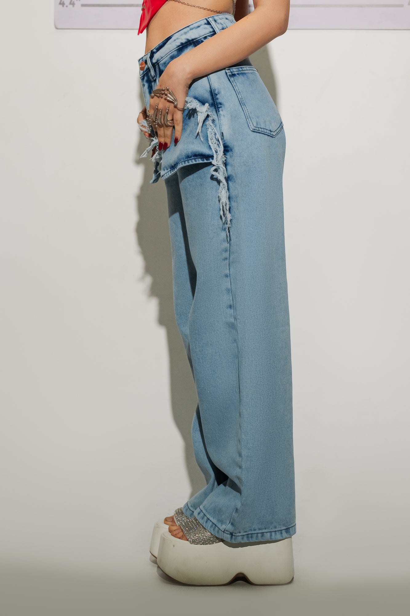 Ripped Detailed Straight Pants