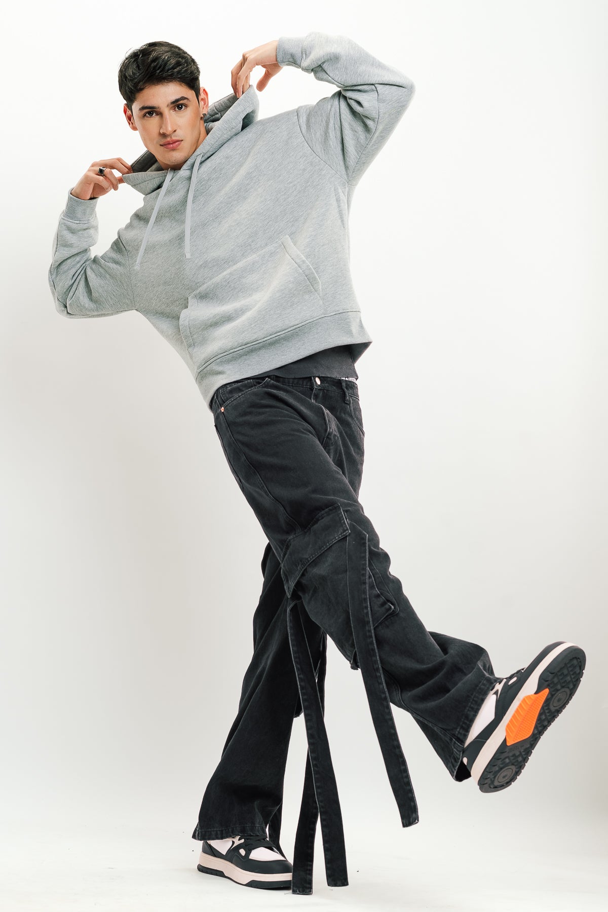 Black Men's Baggy Cargo Jeans