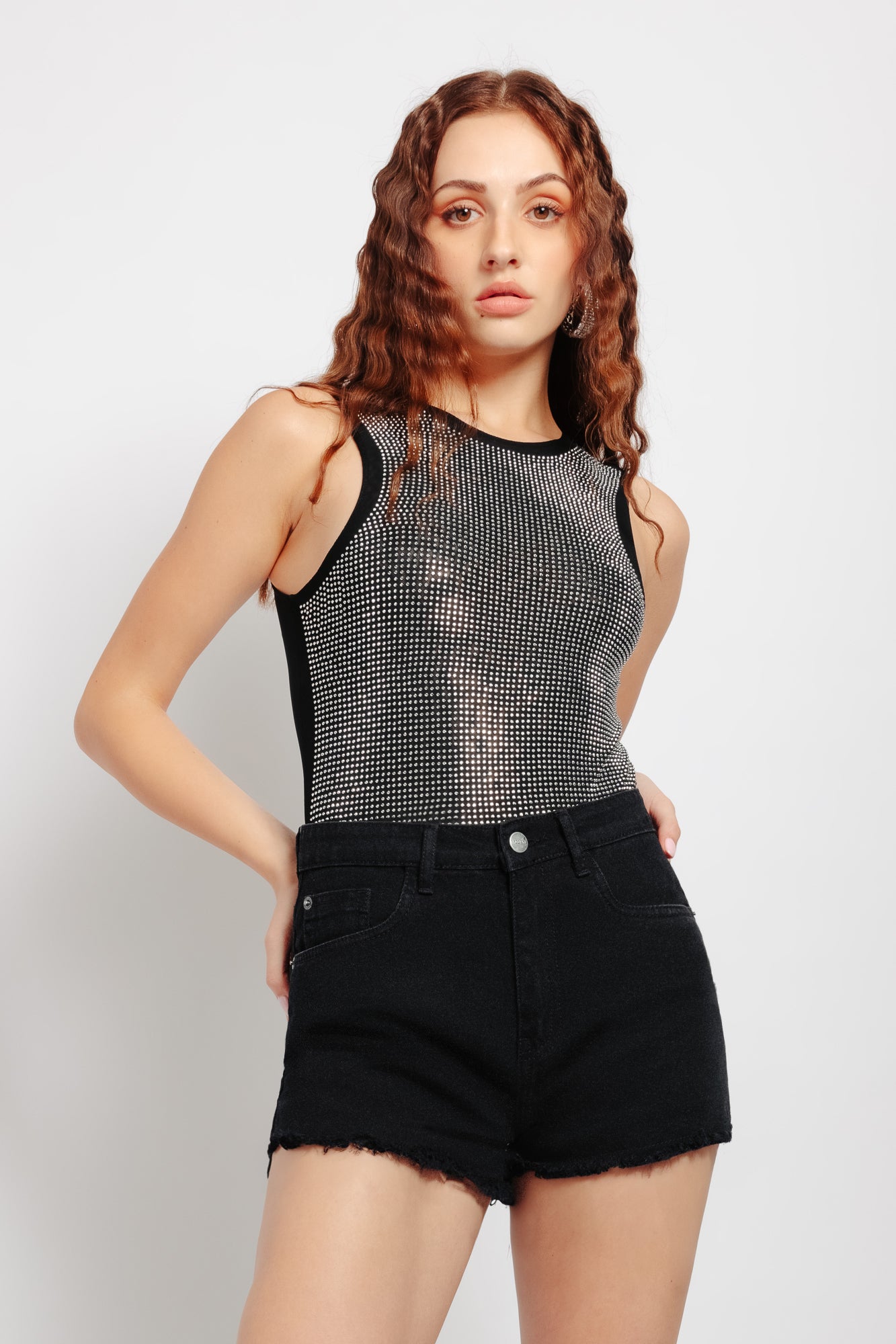 Black Frayed Women's Shorts