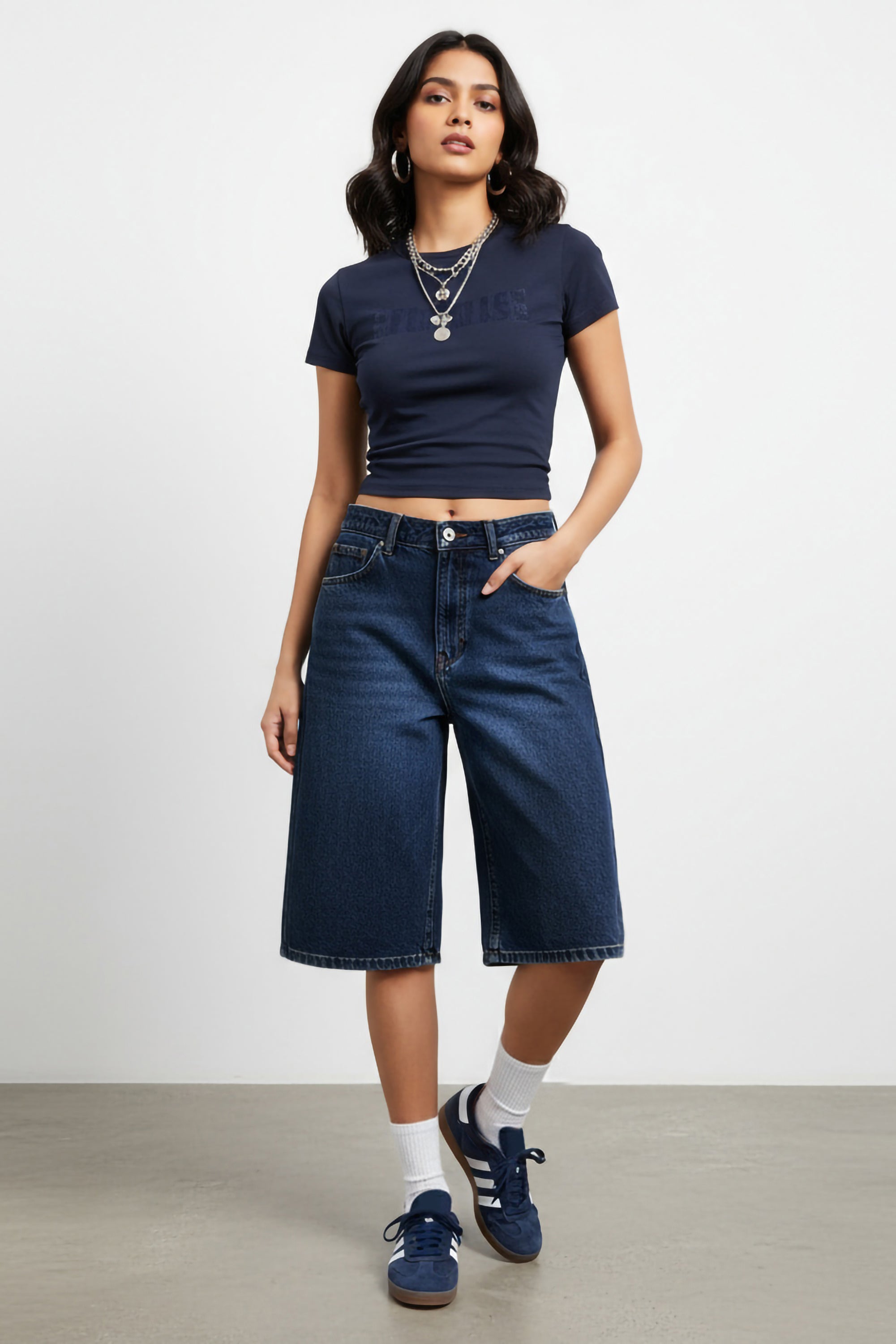 Women's Indigo Baggy Bermuda Jorts