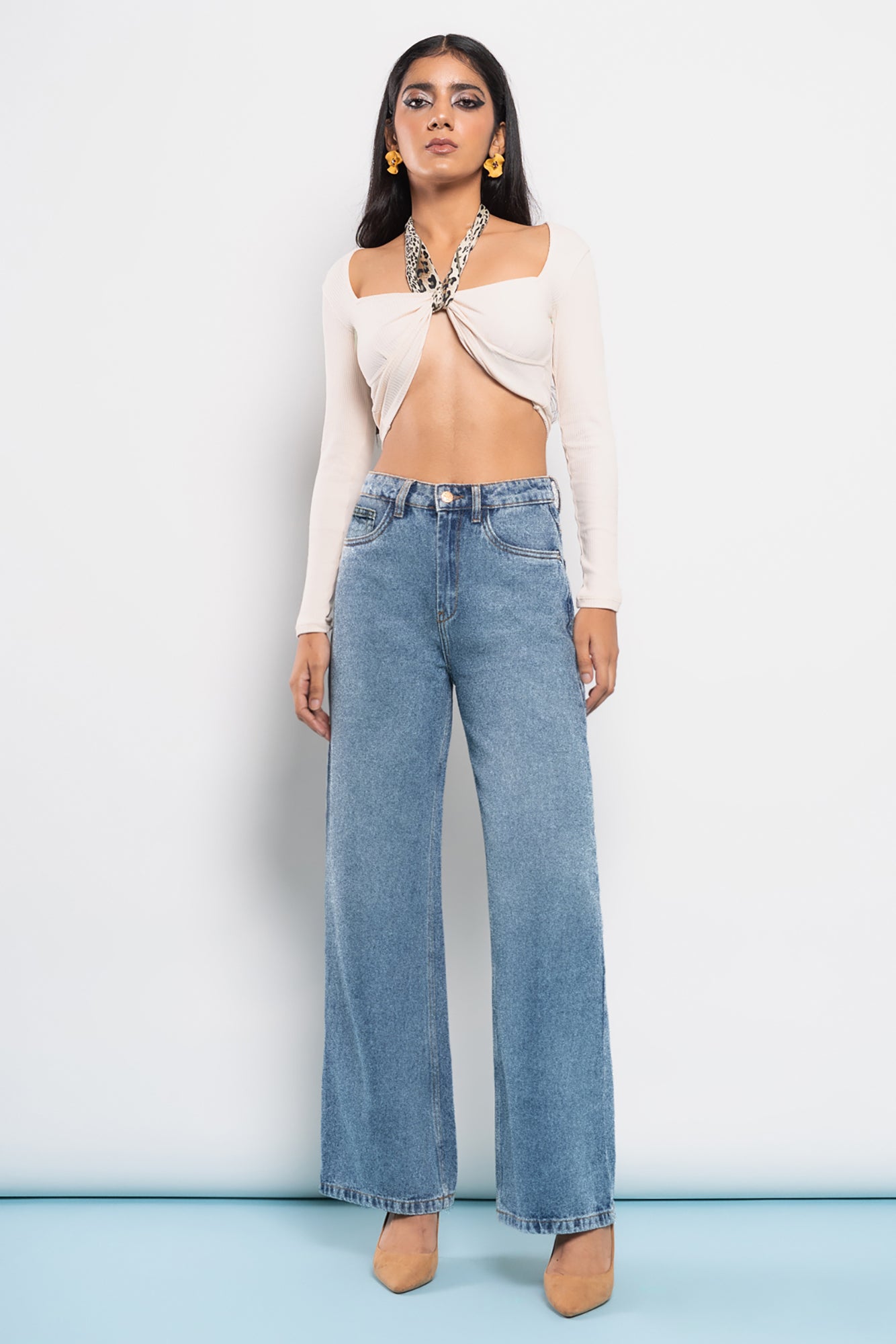 Gradient Tide Blue Wide Jeans