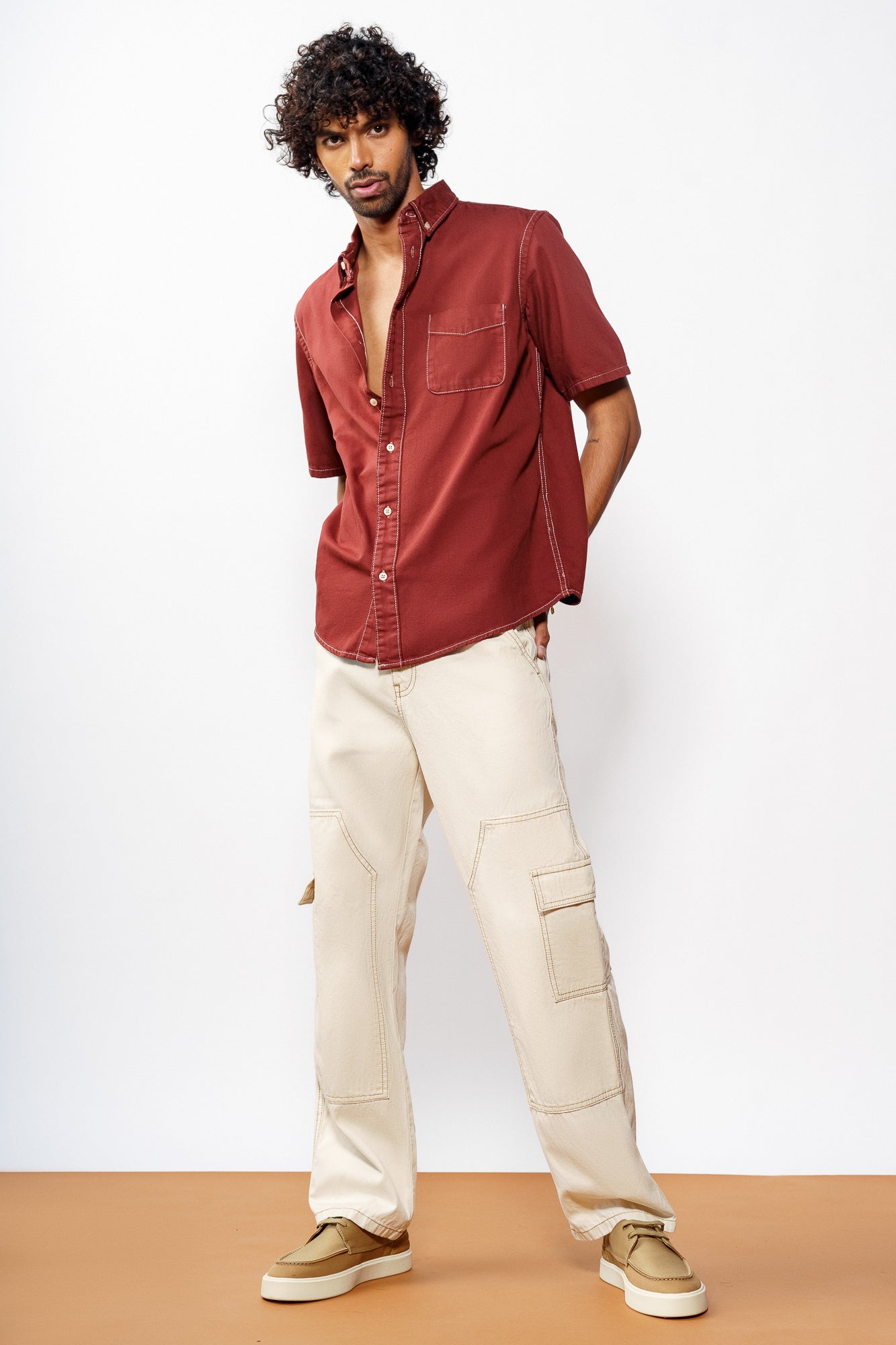 Ecru Carpenter Men's Baggy Jeans