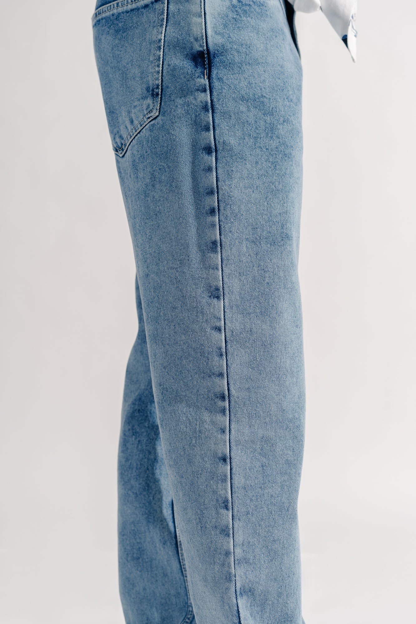 Light Blue Fish Cut Men's Regular Straight Jeans