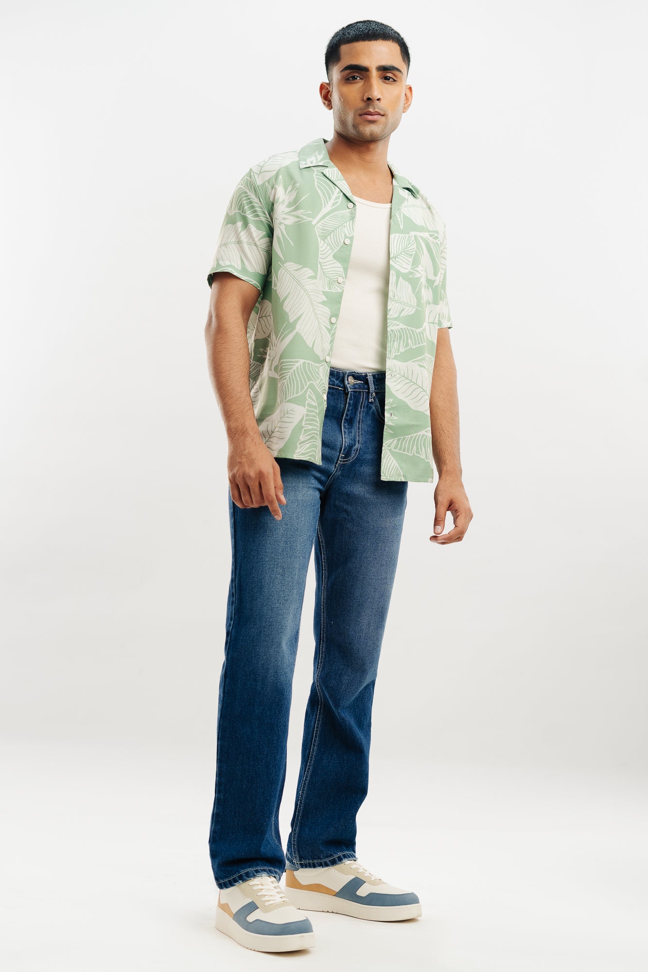 Azure Blue Men's Straight Fit Jeans