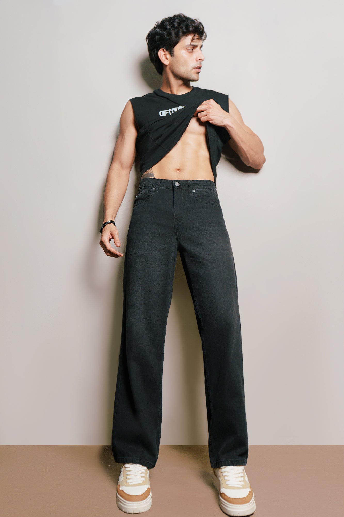 Black Fade Men's Straight Jeans