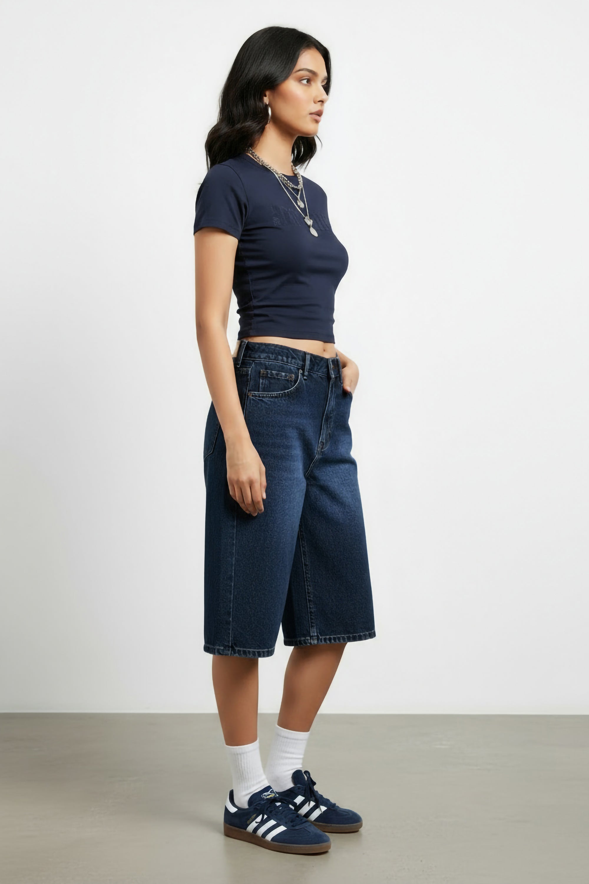 Women's Indigo Baggy Bermuda Jorts